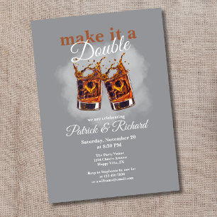 Invitación Brindis Haz que sea una doble celebración Vaso de
