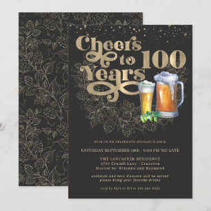 Invitación Brindis por 100 Años Fiesta de Cumpleaños por un