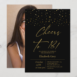 Invitación Brindis por 18⎮Dorado Cumpleaños 18 Moderno