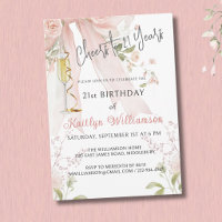Brindis por 21 años Pink Bow Floral