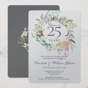 Invitación Brindis por 25 Años de Aniversario de Bodas Platea