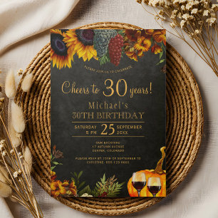 Invitación Brindis por 30 años fiesta de cumpleaños otoño 30 