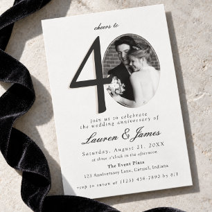 Invitación Brindis por 40 Años Foto 40 Aniversario de Boda