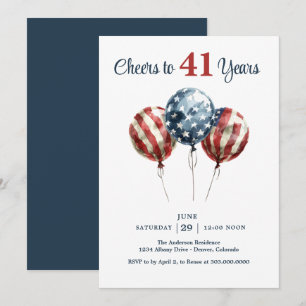 Invitación Brindis por 41 años de fiesta de cumpleaños 