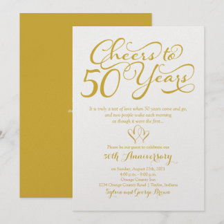 Invitación Brindis por 50 Años Aniversario de Bodas de Oro