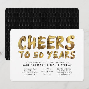 Invitación Brindis por 50 años cumpleaños cincuenta oro