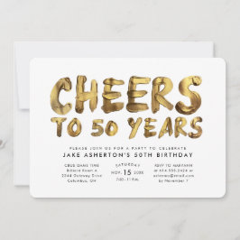 Invitación Brindis por 50 años cumpleaños cincuenta oro