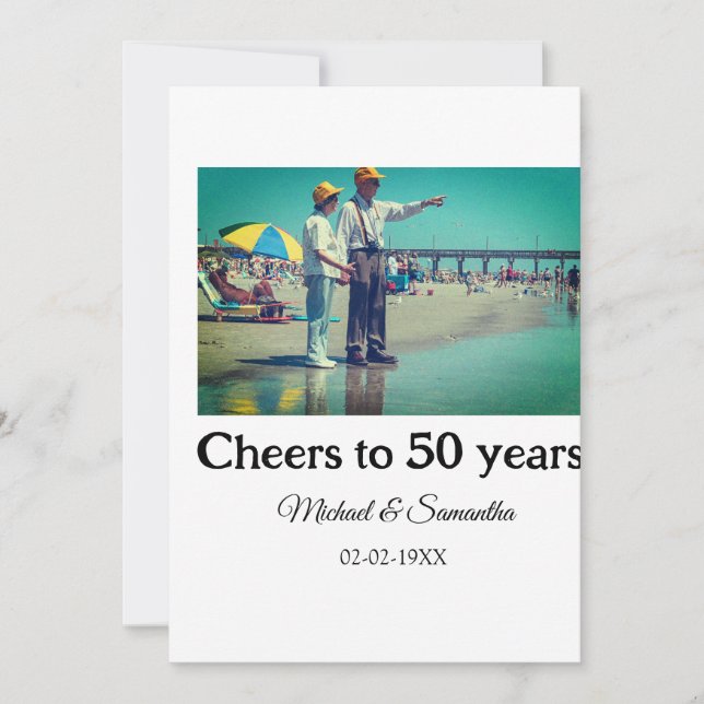 Invitación brindis por 50 años de aniversario agregar nombre  (Anverso)