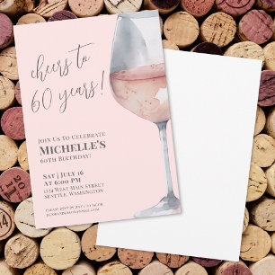 Invitación Brindis por 60 Años Cumpleaños Rosa 60