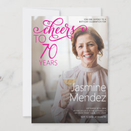 Invitación Brindis por 70 años de superposición de fotos Cump