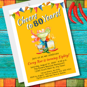 Invitación Brindis por 80 Años Fiesta moderna de cumpleaños n