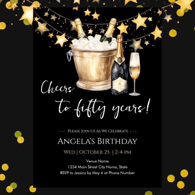 Invitación Brindis por Champán de cumpleaños 50 (Subido por el creador)