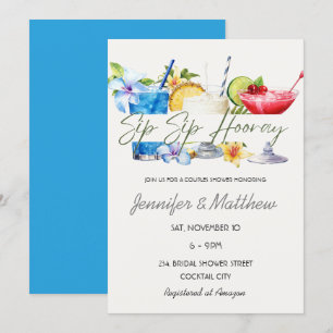 Invitación Brindis por Cóctel de Frutas ¡Hurra! Fiesta para P