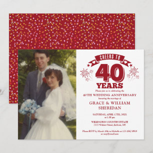 Invitación Brindis por el 40º Aniversario de Bodas de Rubí Fo