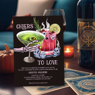 Invitación Brindis por el amor cócteles espeluznantes despedi