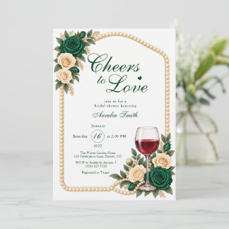 Invitación Brindis por el Amor Despedida de Soltera Esmeralda
