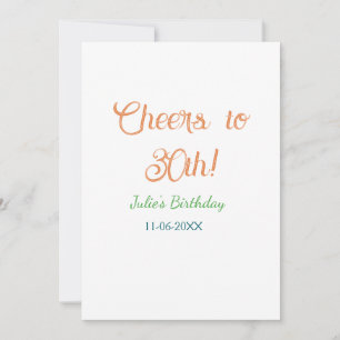 Invitación Brindis por el cumpleaños número 30 nombre fecha n