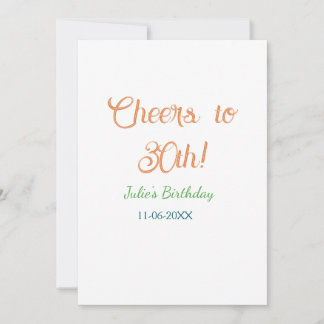Invitación Brindis por el cumpleaños número 30 nombre fecha n