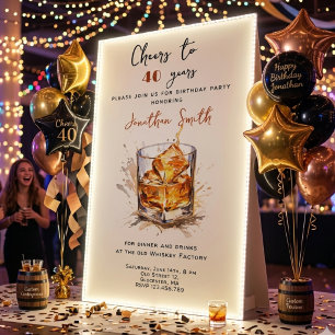 Invitación Brindis por... Fiesta de cumpleaños con whiskey