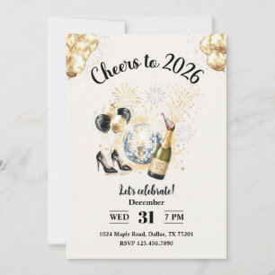Invitación Brindis por la fiesta de Nochevieja 2026