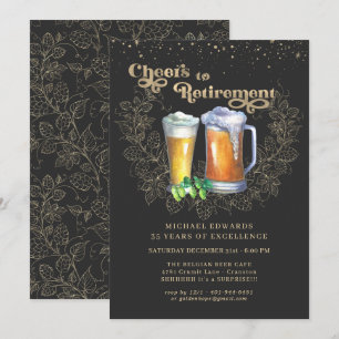 Invitación Brindis por la Jubilación   Elegantes Lúpulos y Ce