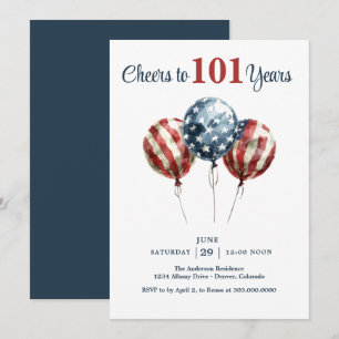 Invitación Brindis por los 101 años de fiesta de cumpleaños 