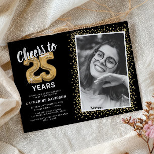 Invitación Brindis por los 25 años del cumpleaños de la foto