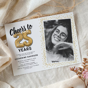 Invitación Brindis por los 25 años del cumpleaños de la foto