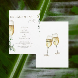 Invitación Brindis por nosotros Fiesta de compromiso con brin