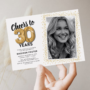 Invitación Brindis por treinta años Cumpleaños 30 Foto