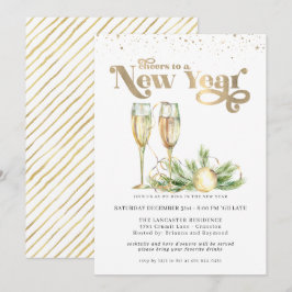 Invitación Brindis por un Año Nuevo | Champán Espumoso