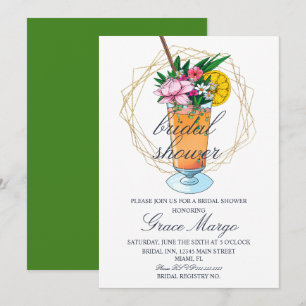 Invitación Brindis Tropical de Acuarela para Despedida de Sol