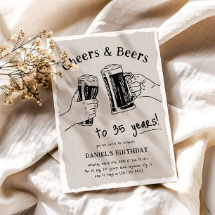Invitación Brindis y Cervezas para Cumpleaños de Adultos de C