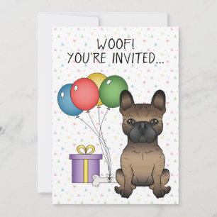 Invitación Brindle Bulldog francés lindo caricatura perro cum