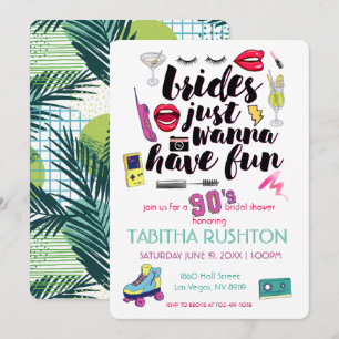 Invitación Brinquete Retro de los 90 para Despedida de Solter