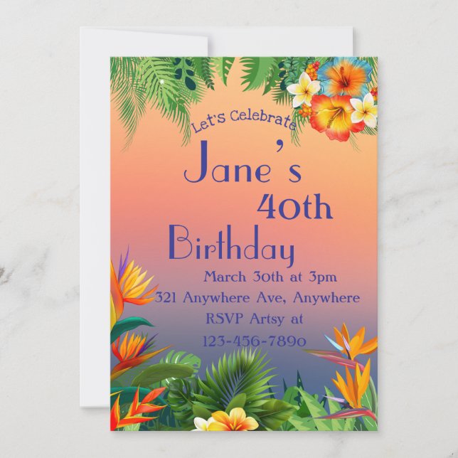 Invitación Brisa Tropical (Anverso)