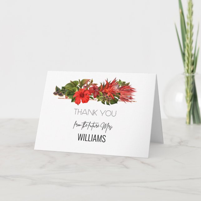 Invitación Brisa Tropical Ducha Botánica Bridal Gracias (Anverso)
