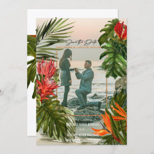 Invitación Brisa tropical Exuberante Botánica Guardar la fech