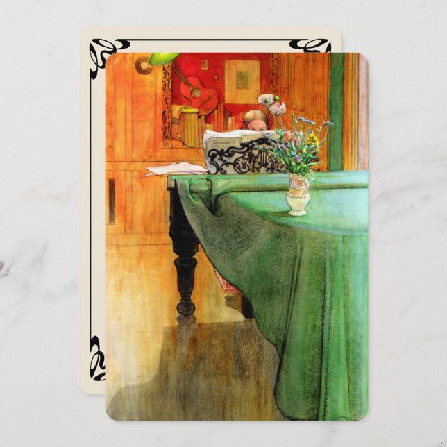 Invitación Brita en el Piano por Carl Larsson, Recital Musica (Anverso / Reverso)