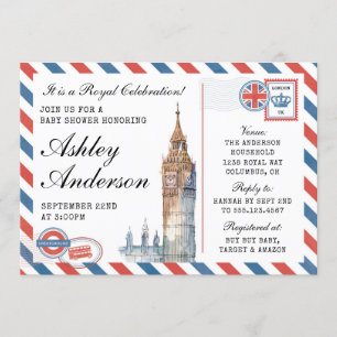 Invitación británica a Baby Shower en Londres