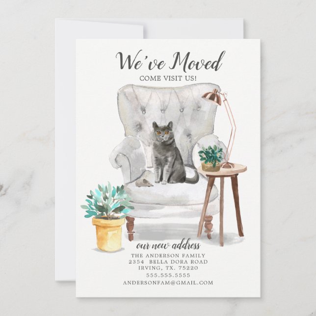 Invitación británica de movimiento de gatos de Sho (Anverso)