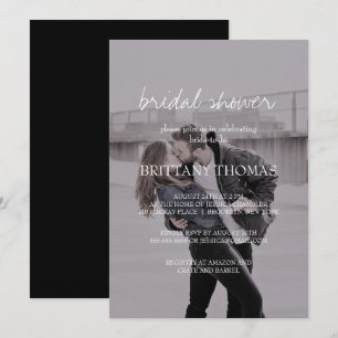 Invitación Brittany Elegant Photo Calligraphy Bridal Shower
