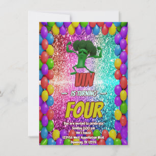 Invitación Broccoli Vegetariano Verde Eco Friendly temática