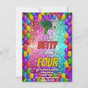 Invitación Broccoli Vegetariano Verde Eco Friendly temática