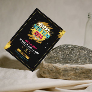 Invitación Brocha de oro moderna Fiesta de Año Nuevo 2025