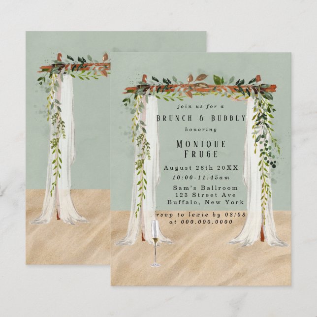 Invitación Broche de arena tropical de arena de playa invita  (Anverso / Reverso)
