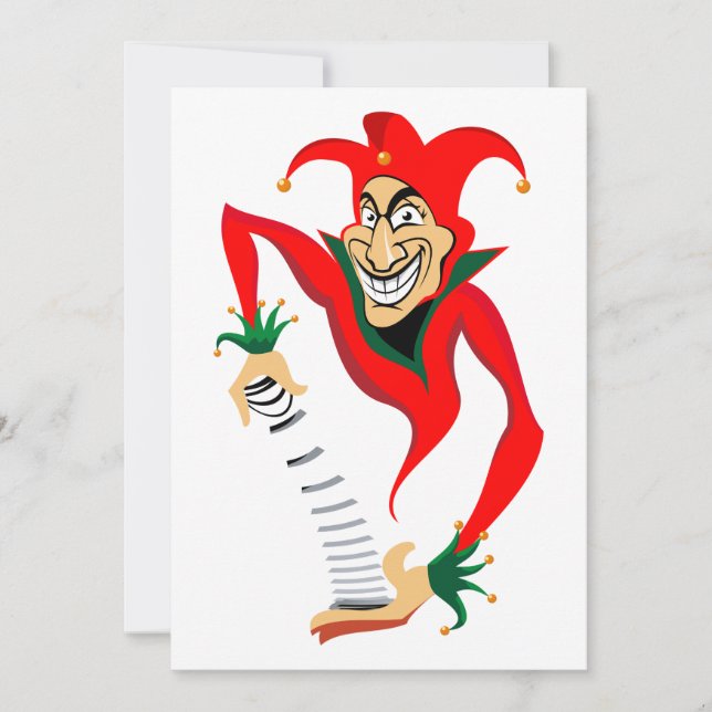 Invitación Bromista de Jester que graba mal con Jack-en-la-ca (Anverso)