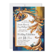 Bronce abstracto de estilo barroco dorado-azul