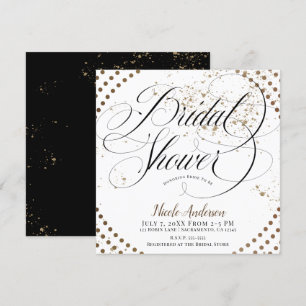 Invitación Bronce Negro Moderno Chic Despedida de Soltera