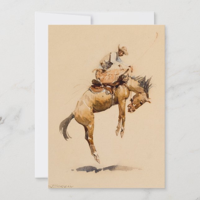 Invitación Bronco Salvaje de Edward Borein (Anverso)
